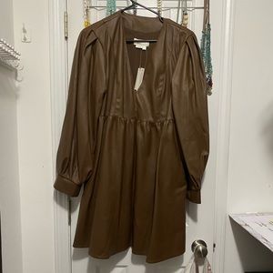 Brand new with tags leather smock dress form Anthropologie. Size L